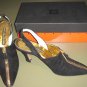 ANNE KLEIN COUTURE, BLACK SUEDE LEATHER HIGH HEELS, ITALY, 7N
