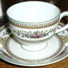 Wedgwood Columbia Enameled Footed Cup & Saucer Leigh Shape