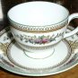 Wedgwood Columbia Enameled Footed Cup & Saucer Leigh Shape