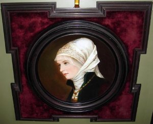 European Beauty Framed Hand Painted Porcelain Plate