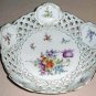 SAXE Pierced Porcelain Bowl DRESDEN FLOWERS Germany 1 of 2