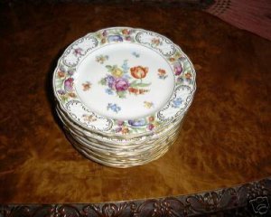 EMPRESS DRESDEN FLOWERS Salad Plate by Schumann Bavaria Germany