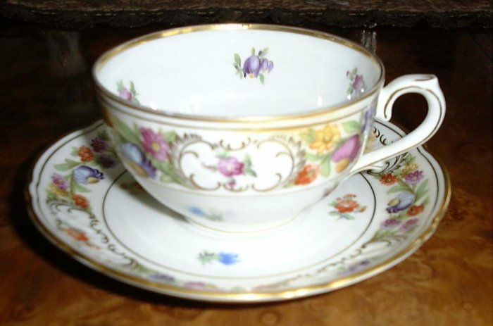 Cup & Saucer EMPRESS DRESDEN FLOWERS by Schumann Bavaria Germany