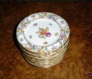 EMPRESS DRESDEN FLOWERS Scalloped Bread & Butter Plate by Schumann
