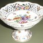 Vintage DRESDEN FLOWER Pierced Compote Schumann Bavaria Germany