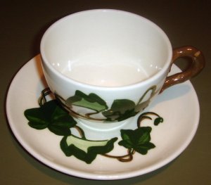 Vintage Cup & Saucer by Poppytrail Metlox California Ivy