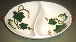 Oval Divided Vegetable Serving Bowl Metlox Poppytrail California Ivy