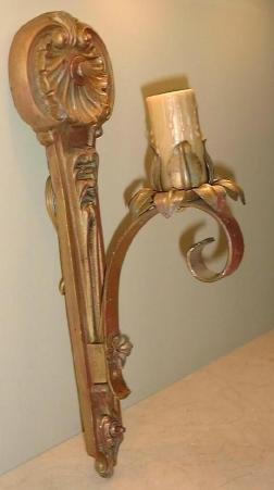  Handsome SHELL Vintage Sconce-Wall Light, Rewired-Beeswax Candle Cover