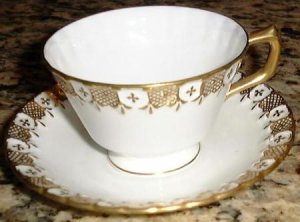 Footed Cup & Saucer Royal Crown Derby HERALDIC English China