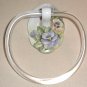 Hand Painted Porcelain Towel Holder Pansies Artist Signed