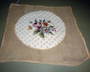 NEEDLEPOINT ROSES-ROUND, READY TO MAKE PROJECT