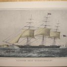 Currier & Ives Print Ocean CLIPPER SHIP NIGHTINGALE