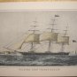 Currier & Ives Print Ocean CLIPPER SHIP NIGHTINGALE