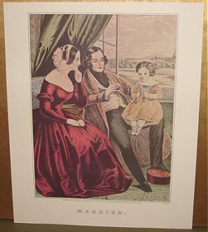 Currier & Ives Print MARRIED Victorian genre