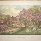Currier & Ives Print AMERICAN HOMESTEAD SPRING Country