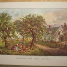 Currier & Ives Print AMERICAN HOMESTEAD AUTUMN Country