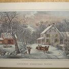 Currier & Ives Print AMERICAN HOMESTEAD WINTER Country