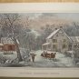 Currier & Ives Print AMERICAN HOMESTEAD WINTER Country