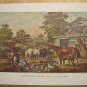 Currier & Ives Print AMERICAN FARM YARD MORNING