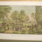 Currier & Ives Print CENTRAL PARK THE DRIVE City scene