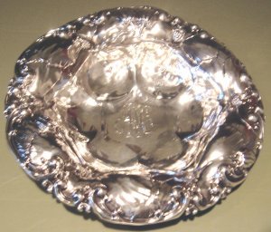 Elaborate Floral Repousse  on Decorative Sterling Bowl