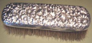 Fabulous English Antique Repousse Sterling Clothes Brush
