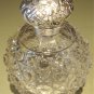 Wonderful Large Vintage Cut Glass Vanity Jar & Sterling Top