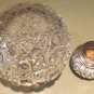 Wonderful Large Vintage Cut Glass Vanity Jar & Sterling Top