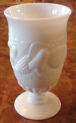 Westmoreland DELLA ROBBIA 11 Ounce White Milk Glass Footed Goblet