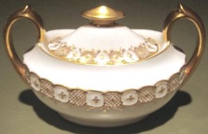 HERALDIC Royal Crown Derby English Bone China Sugar Bowl & Lid