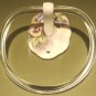 Hand Painted Porcelain Towel Holder Pansies Artist Signed