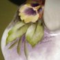 Hand Painted Porcelain Towel Holder Pansies Artist Signed