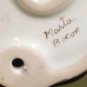 Hand Painted Porcelain Towel Holder Pansies Artist Signed