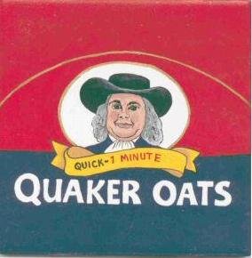 HAND PAINTED DECORATIVE FOOD LABEL CERAMIC TILE by TENNESSEE ARTIST, Quaker oats