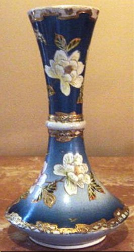 Outstanding Antique Oriental Pottery Vase, Hand Painted Floral
