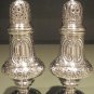 Fine Large Hand Chased Sterling Silver Salt & Pepper Shaker Set England Shakers