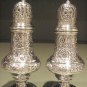 Fine Large Hand Chased Sterling Silver Salt & Pepper Shaker Set England Shakers