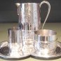 PAIRPOINT 4 Piece Bedside Table Set Tray Pitcher Goblet Waste