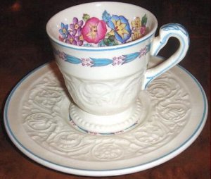 Demitasse Cup & Saucer MORNING GLORY Wedgwood Patrician