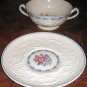 Cream Soup Cup & Saucer Set MORNING GLORY Wedgwood Patrician Pottery