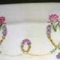 Pair Beautiful Vintage Pillowcases with Handmade Embroidery
