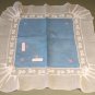 Vintage Handmade Linen & Net Lace Handkerchief, embroidery & applique