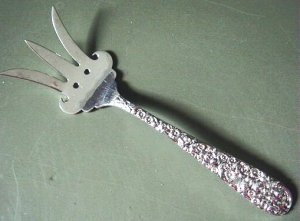  Antique Jacobi & Jenkins Sterling Silver Lettuce Fork