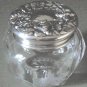 Finest Intaglio Cut Glass Vanity Powder Jar & Sterling 925/1000 Lid
