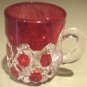 EAPG Tumbler Early Red Block Glass Mug ca 1886-1893