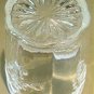Vintage Tumbler Clear Pressed Pattern Glass White Opalescent Top