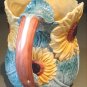 Vintage 1988 3 QT Fitz & Floyd Pottery Sunflower Pitcher