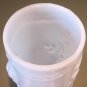 Vintage Milk Glass Vase White Pressed Floral Design