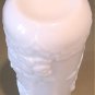 Vintage Milk Glass Vase White Pressed Floral Design