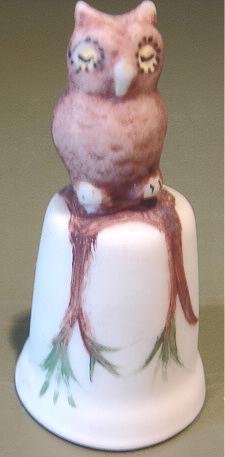 Vintage Figural Owl Thimble 2 Hand Painted Porcelain